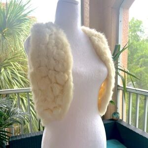 Cream Rabbit Fur Vest
